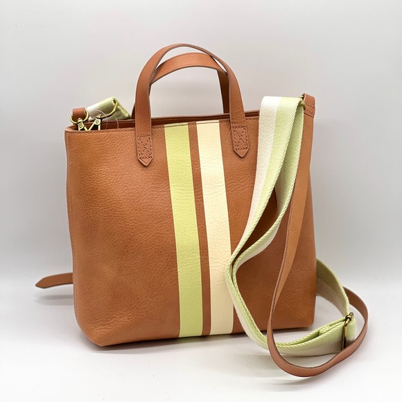 Madewell Handbags - MADEWELL The Zip Top Transport Crossbody Bag Striped Edition Desert Camel NWT